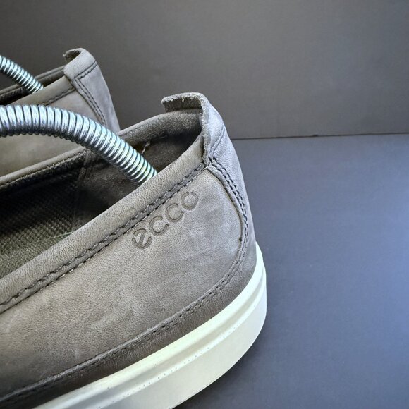 ECCO Soft 7 Men's Shoes 9 Gray NuBuck Leather Perforated design - Picture 6 of 12